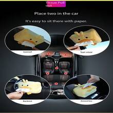 Cartoon Car Tissue Box, Hanging Seat Back Tissue Holder, Multi-Functional Car Armrest Box Tissue Holder, Creative Plush Car Tissue Dispenser - Multiple Styles - View 9