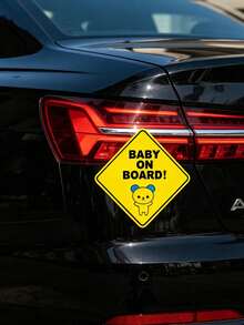 2pcs "Baby On Board" Car Stickers, Self-Adhesive Vehicle Decals, Easy To Install, Waterproof - Multicolor - View 5