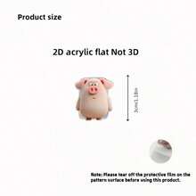 2D Flat Acrylic Cartoon Piglet Cable Protector (Set Of 2) – Shatter-Resistant, Stylish, And Durable Type-C Charging Cable Protector Designed For A Refined Lifestyle; Provides Superior Protection For Your Cable (Non-Electric/Passive Accessory). - Apricot - View 3