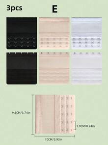 3 piezas Ganchos extensores de sujetador, Clips de extensión de sujetador, Accesorios de ropa interior - Multicolor - Ver 12
