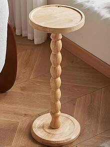 1pc Modern Minimalist Round Wooden Side Table Coffee Table, Small Wooden Side Table, Multi-Functional Base, Suitable For Living Room, Sofa, Bedroom, Plant Stand, Home Decor Furniture, Suitable For Living Room, Bedroom, Bedside - Multicolor - View 2
