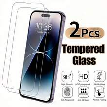 CASECOPS 2片裝強化玻璃螢幕保護貼，高清透明、防指紋、防刮，相容 iPhone 11/12/13/14/15/15 Plus/15 Pro/15 Pro Max/16/16 E/16 Plus/16 Pro/16 Pro Max/17/17 E/17 Air/17 Pro/17 Pro Max/18 Pro/18 Pro Max，高品質手機配件，相容手機殼 - 2Pcs - 查看 8