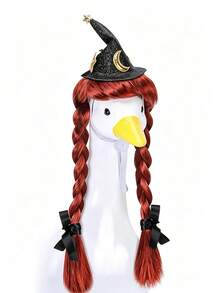 Chicken Duck Goose Pet Wig, Porch Goose Wig, Big Goose Head Decoration, Funny Exploding Hair, Long Wig - Multicolor - View 7