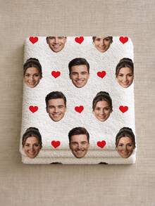 1pc Personalized Photo Blanket, Customized Photo Blanket, Personalized Photo Memorial Blanket, Suitable For Bed/Sofa/Indoor/Outdoor, Customized Christmas Gift, Friend Gift, Family Gift, Birthday Gift, Wedding Gift, Gift For Friend, Gift For Her, Gift For Girlfriend, Gift For Mom/Dad - Style 2 - View 5