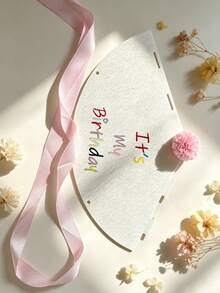 Pom Pom Birthday Hat, Cute Photo Prop Party Hat For Birthday, Shower, Anniversary & Party Decorations ﻿ - View 8