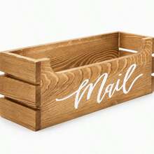 1pc Rustic Country Style Open Rectangular Letter Organizer, Suitable For Home, Office Desk And Countertop, All Season Use, For Storing Letters, Papers And Documents - Multicolor - View 4
