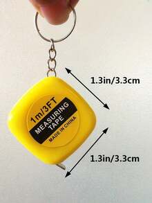 1/2/5/10Pcs Mini Retractable Tape Measure Keychain - 1m/3ft - Portable Metal Plastic Pocket Tape Measure For Various Parties And Gifts (Random Color) - Multicolor - View 4
