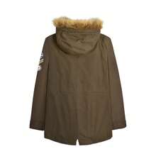 Lambretta Mens Sherpa Lined Parka - Khaki Green - View 2