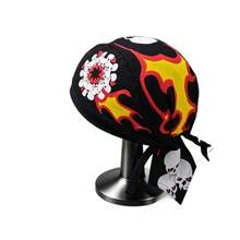 European And American Style Skull Print Pirate Bandana Hat, Hip Hop Personalized Headwrap Cap, Versatile Sports Cycling Hat, Unisex - Skull Flame - View 3