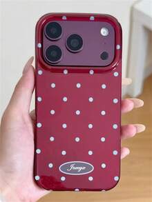 Casing Ponsel Bergaya Bling Merah Ceri dengan Tekstur Glasial dan Pola Polkadot Biru Mengkilap, Kompatibel dengan iPhone 18 Pro Max 18Pro 17 Pro Max 17 Pro 16 Pro Max 15 Pro Max 14 Pro Max 13 Pro Max 17 16 15 14 Plus 13Pro 11 12 Pro Max. Casing Pelindung Anti Jatuh Warna Kontras Lucu, Hadiah, Pelindung Lembut. - Merah ceri - View 7