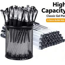 50pcs Customer Favorite Black Gel Pens, 0.5mm Fine Tip, Smooth Writing, Suitable For Students And Office Use - Upgraded Bullet-shaped Shockproof 20pcs - View 2