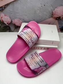 2026 New INS Fashion Women's Slippers, High Elastic Rubber Sole, Versatile Comfortable Commute Lightweight All-Season Wear-Resistant Casual Walking Shock-Absorbing Slippers - Magenta - View 7