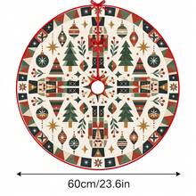 1pc Flat Nutcracker Geometric Pattern Christmas Tree Skirt, Elegant Color Holiday Decoration, 5 Sizes, Unisex Holiday Gift, Suitable For Home And Party Christmas Decor - Flat Geometric Nutcracker - View 12