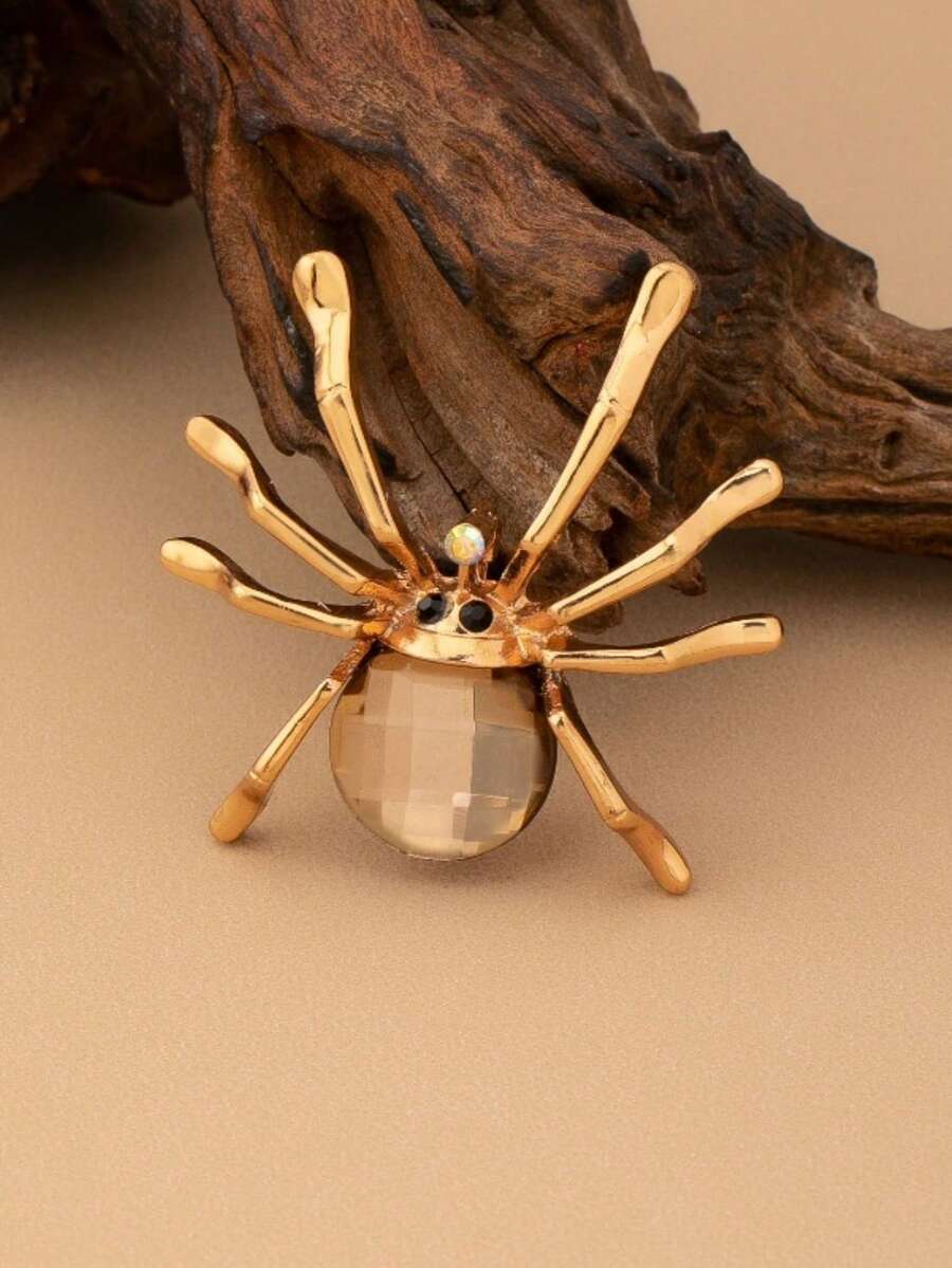 1PC Gothic Exaggerated Large Spider Design Women's Fashion Brooch, Suitable For Halloween Holiday Party Wear - Spider-shaped Brooch - View 1