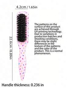 1pc Beard Brush Unisex Smooth Back Combing, Tame Frizz And Flyaways, Edge Control Comb, Volumizing Wooden Handle Comb, Detangling Comb, Hairline Control, Slip Comb, Hair Comb, Volumizing Wooden Handle Comb, Edge Control Comb, Plastic Hair Comb, Create Smooth Ponytail And Bun - With Wide Tail Teasing And Detangling Comb, Convenient For Parting, Styling, Polishing And Smoothing Hair, Create Smooth Frizz-Free Hairstyle, Suitable For Men And Women, Recommended As Christmas Gift - Multicolor - View 10