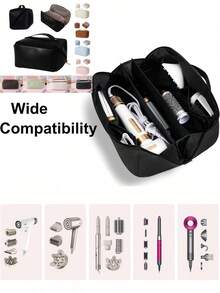 1pc Hair Dryer Travel Storage Bag, PU Leather Ultra-Thin Handheld Double-Layer Storage Pouch, Suitable For Hair Dryer/Hair Styling Tools/Styling Tools Storage, Travel Storage - Multicolor - View 4