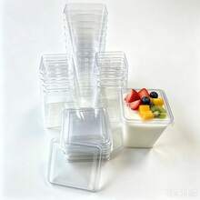 5oz Reusable Dessert Cups, - Multi-Purpose Transparent Party Cups, Suitable For Banana Pudding, Yogurt Party, Mousse Cake And Ice Cream - Durable And Stackable, Suitable For Birthday, Wedding, Party Supplies, Wedding Tableware - Holiday Food Preparation Containers, Stackable Design, Lightweight Material, Event Planner - Transparent - View 8