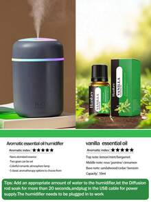 300ml Mini Colorful Car Aromatherapy Humidifier Set, USB Powered Dual Mode, 7-Color LED Light, Quiet Mist, Comes With 5 Essential Oils, Suitable For Car, Bedroom, Living Room, Office Desk, Requires Plug-In, Air Freshening And Hydrating Gift - A - View 14