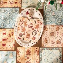 JotBox Snowy Christmas Crochet-Style Large Size Material Paper, Christmas Atmosphere Scrapbook Collage Background Memo Paper, Vintage - Snowy Christmas Scrapbook Paper - View 4