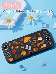 Ayotu Cartoon Scarf & Fallen Leaves & Cake Pattern Protective Case, Compatible With Switch, Compatible With New Switch 2 (2025)/Switch NS/Switch OLED, Can Be Installed On Dock Without Removing Protective Case, Universal Game Controller Protective Cover, Switch Game Accessories, Anti-Drop, Anti-Slip, Anti-Scratch, Fashionable And Beautiful, Suitable For Autumn/Christmas/Back To School/Winter/Easter/Birthday Gifts And Other Occasions. - View 20