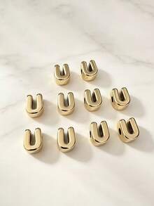10pcs Optional Gold/Silver Large Hole 26 Uppercase Alphabet Beads Electroplated DIY Phone Chain Keychain Bag Charm Jewelry Accessories - Multicolor - View 52