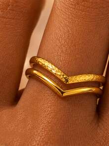 ZCNC 2026 New Women's 304 Gold Twisted Snake Open Ring, Fully Rhinestone Encrusted Wrap Ring, Hypoallergenic Anti-Oxidation Personalized Jewelry, Perfect Accessory Gift For Christmas, Winter Holidays And New Year Party - Gold 4 - View 4