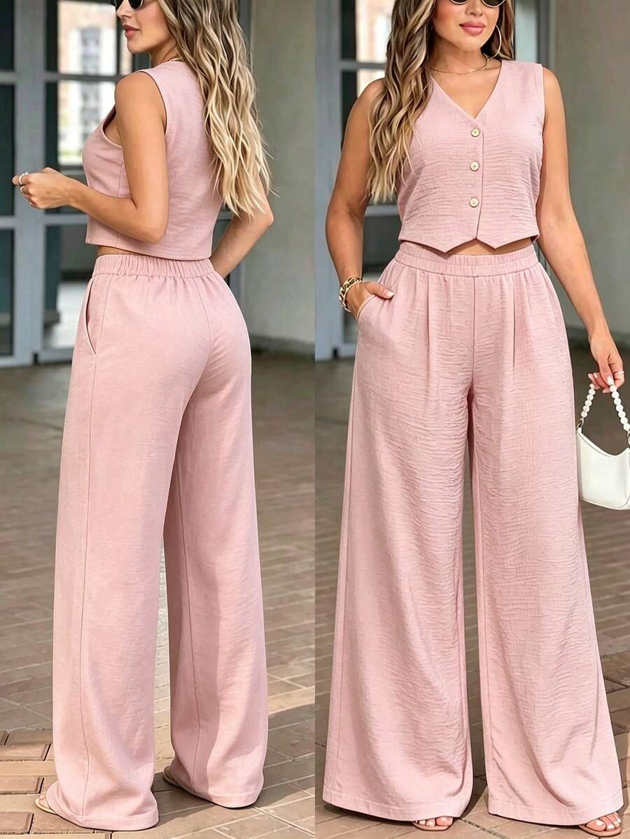 Women Suit Sets - Pink - View 1