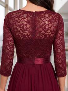 Women Midi Dresses - Burgundy - View 7