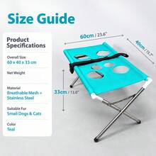 1 cái giá tắm thú cưng gấp gọn (60*40*33cm), giá tắm thú cưng nâng cao di động với mặt lưới thoáng khí, phù hợp để tắm, sấy khô và chải chuốt cho chó mèo, dùng được cho chó mèo cỡ lớn, vừa và nhỏ, phụ kiện tắm thú cưng cố định chắc chắn - Một cỡ - Xem 3