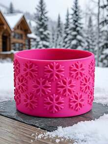 2pcs Snowflake Pattern Non-Slip Silicone Bottom Boots, Portable, Durable, Perfect Cup Accessory, Silicone Cup Bottom Sleeve, Silicone Cup Bottom Boots, Non-Slip, Anti-Breakage Bottom Protector, Christmas Gift - Multicolor - View 3