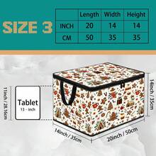 Nurse, Hair Stylist Accessories, Gingerbread Man Cartoon Print Foldable Storage Box, Zippered Handheld Storage Bin, Upgraded Fabric Large Capacity Storage Box, Suitable For Wardrobe, Dorm, Underbed Storage, Organizes Clothes, Bedding, Toys, Miscellaneous Items, Home Moving Organization Storage Box - Multi-color - View 20