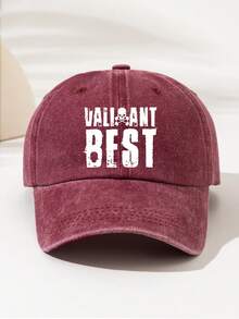1pc Fashion Adjustable Baseball Cap - Washed Print Baseball Cap, Suitable For Camping, Travel, Party And Hip-Hop Culture, Printed With 'VALIANT BEST Skull Brave And Fearless' Pattern And Text, Simple And Versatile, Perfect For Camping And Casual Wear, Great Gift For Family And Friends - Washed Cap - View 6