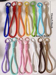 1/10/20/40pcs Solid Color Bohemian Polyester Paracord Keychain, Paracord Keychain Bag Water Bottle Backpack Pendant - Keychain (Style 1) - View 4