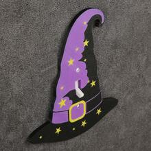 1pc Purple Wizard Hat Shaped 3D Printed Plastic Switch Panel, Decorated With Yellow Star Pattern, Halloween Theme Wall Switch Decorative Cover Plate - Multicolor - View 7