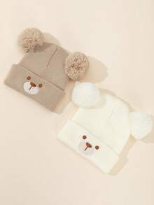 Winter Kids Knitted Hat Cute Bear Baby Beanie - 1PC - View 2