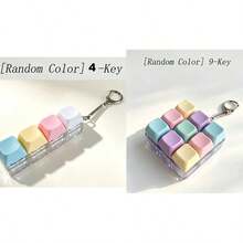 Keyboard Cube Stress Relief Keychain - Pressable Buttons, Soothing Desk And Pocket Accessory, Unisex For Adults, Car Keychain And Bag Charm, Birthday Gift, Student (Note: Non-Glowing) - Multicolor - View 9