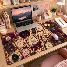 1pc Witchy Desk Mat, Bookish Halloween Desk Pad, Spells Potions & Hexes Witch Decor, Cozy Witch Office Accessory 3 Sizes Available - View 3