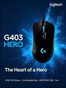 Gaming Mouse, RGB Wired Mouse, Ergonomic Design, Weighs 87g + 10g Detachable Weight, Low Latency, Excellent Performance, Supports Logitech G Hub (Black). - View 9