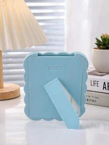 1/5pcs Cute Wavy Border Small Picture Frame, 3inch Mini Photo Holder, Pastel Color Tabletop Standing Frame For & Kpop Photocards, Room Table Decor & Gift - Multi-color - View 11