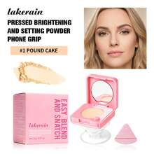 2-In-1 Pressed Face Powder & Phone Grip, Portable Matte Setting Powder With Built-In Mirror, Oil Control & Pore Blurring Compact Makeup For On-The-Go Touch Ups - Multicolor - View 12