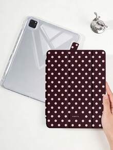 1件紅色波點平板保護殼，適用於 iPad Mini6/Mini7/10.2/10.5/10.9 (Air4-Air8)/Pro 11/10th Gen/A16/Pro 11 2024，彩繪圖案平板保護套，全透明壓克力背殼，三折支架，自動休眠/喚醒，內建筆槽，不含筆，部分機型附相機框 - 彩色 - 查看 7