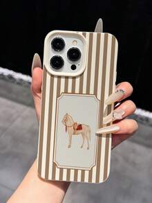 Creative Striped Horse Pattern Lychee Texture Anti-Drop Soft Phone Case, Suitable For Apple 18promax/17promax16/15/14/13/12/11/XR/XS/15plus And Other Models, Holiday Gift - Multicolor - View 2