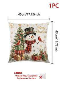 Christmas Table Runner, Pillow Case, Placemat, Winter Snowman Red Cardinal Christmas Tree Gift Box Pattern, Gold Snowflake Star Print, Vintage Country Style, Suitable For Home Dining Room Party Indoor Outdoor Winter Holiday Decoration - Multicolor - View 15