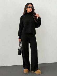 Women Sweater Co-Ords - Black - View 1