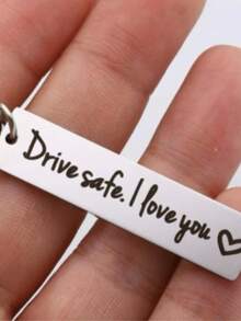 1pc Personalized Cute Engraved Keychain, Valentine's Day Christmas Gift, Thanksgiving Inspirational Appreciation Gift - A - View 2