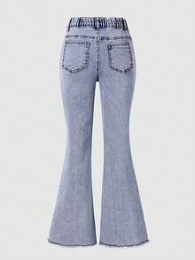 Girls' Skinny Flare Jeans - Blue - View 3