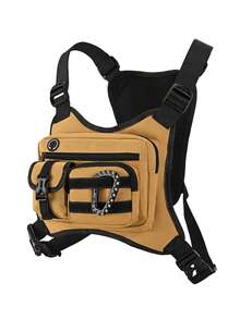 Tas Dada Rompi Ringan Pria Warna Hitam dengan Tali Bahu yang Dapat Disesuaikan dan Banyak Saku, Cocok untuk Lari, Mendaki, Olahraga dan Latihan, Perlengkapan Ekspansi Ransel Pelindung Petualangan Bertahan Hidup di Luar Ruangan - MultiWarna - View 4