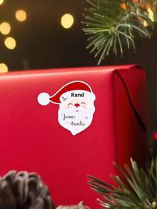 Personalized Christmas Gift Tag Stickers, Custom Name To/From Labels, Santa Claus Xmas Stickers For Gift Wrapping, Self-Adhesive Holiday Present Tags For Gift Boxes, Bags, Envelopes, Party Favors & Christmas Gifts - Multicolor - View 8