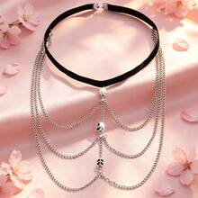 1pc Heavy Metal Thigh Chain, European And American Hot-Selling Style, Shiny Leg Decoration Chain For Evening Party And Stage - Silver - View 3