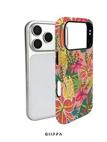 GIIPPA 1pc Tropical Floral Leopard Pattern Design Phone Case, Compatible With Phone 17 Pro Max, 16 Pro Max, 15 Pro Max, 14 Pro Max, Korean Style High-End Fashionable & Fun Phone Case, Suitable For 11/12/13/14/15/26 Pro Max Plus, Elegant Design Unisex, Perfect Gift For Girlfriend On Christmas, Valentine's Day, Easter, Wedding Season And Birthday! - Multicolor - View 3